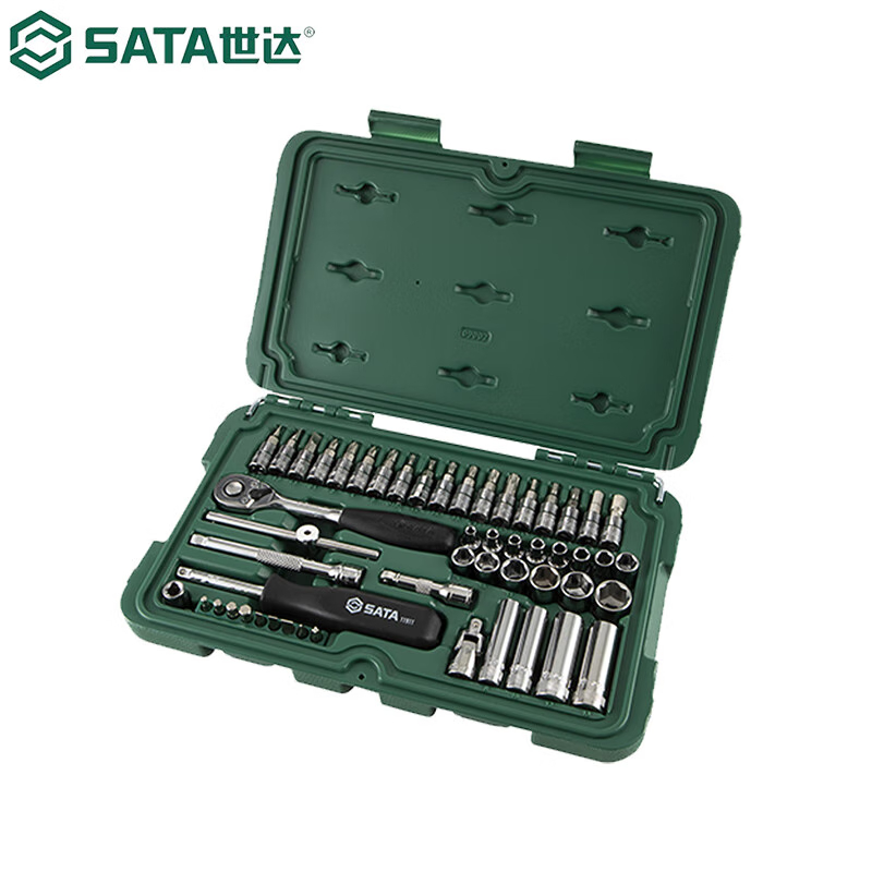 世达（SATA）棘轮扳手套筒组套小飞中飞大飞09002螺栓拆卸六角6.3mm